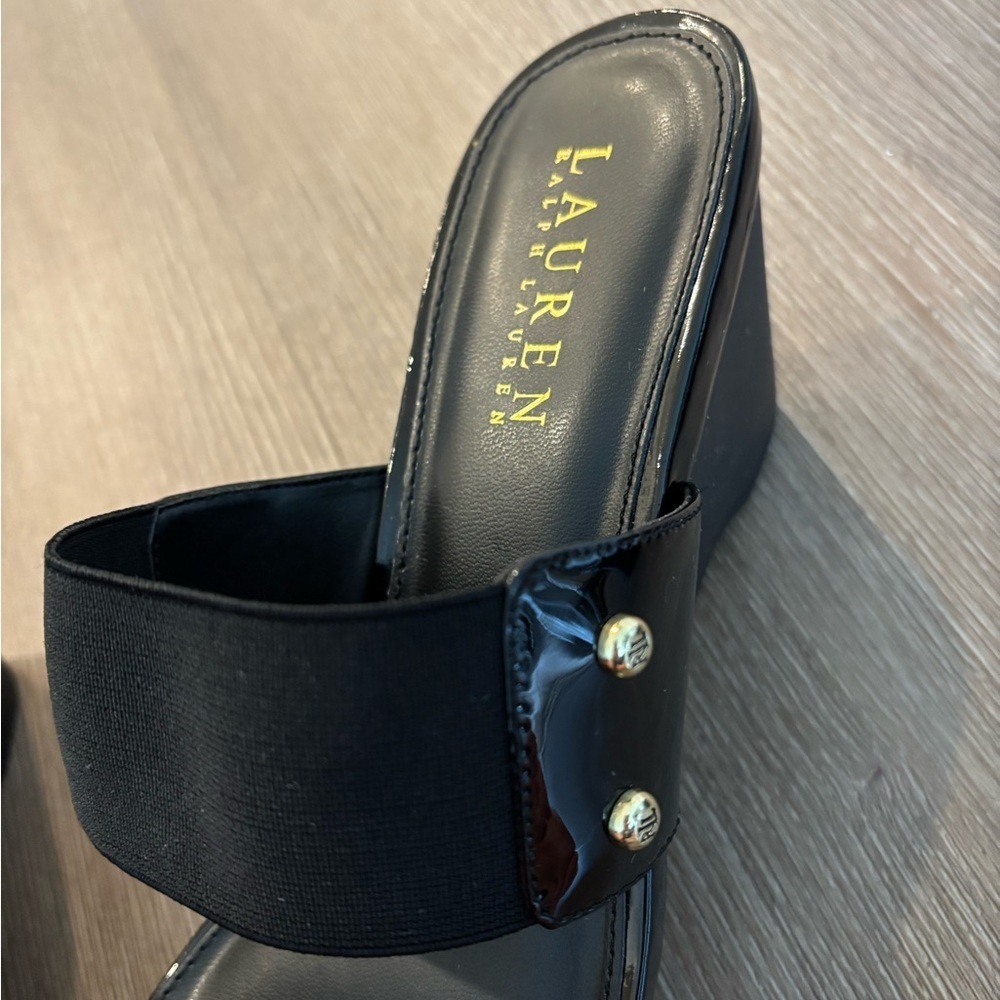Ralph Lauren Rhianna Platform Wedge Slides, Size 8.5 - Picture 2 of 5